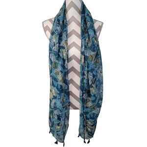 100% Viscose Scarf Shawl Wrap Wedding Special Occasion Cover Up Tassels EUC